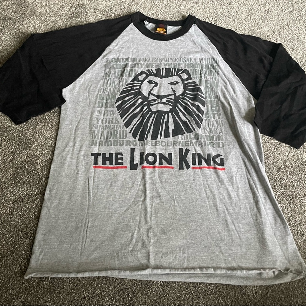 The Lion King Broadway Musical 3/4 Sleeve T Shirt Size Medium